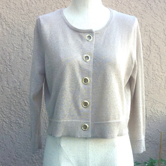 Calvin Klein Sweaters - CALVIN KLEIN S SWEATER OPEN FRONT GOLD METALLIC